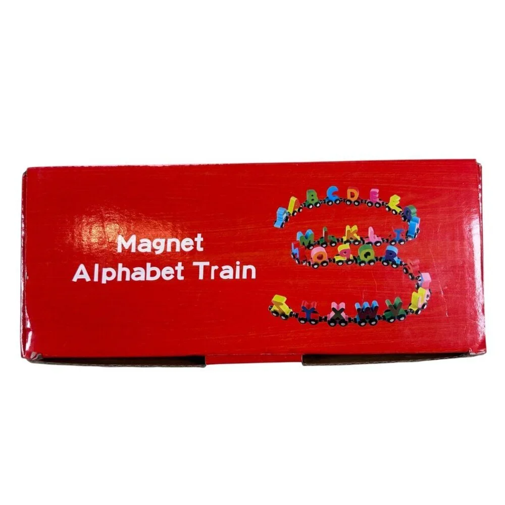 Wondertoys Wooden Magnetic Alphabet Train Learning Toy 27 Piece 36 months